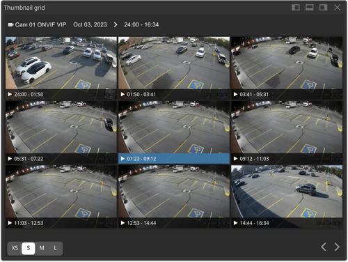 cloud video management application thumbnail grid